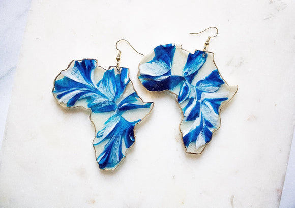 Oh So Blue Africa Statement Earrings