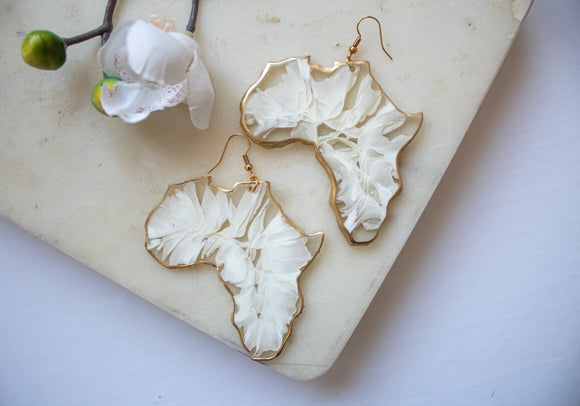 White Peddles Africa Statement Earrings