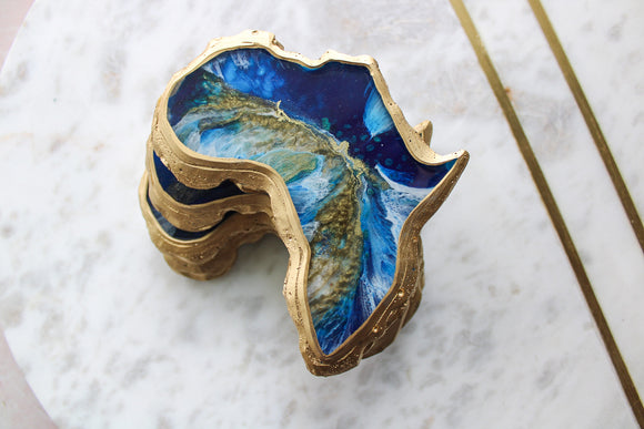 Blue Agate Slice Africa Coasters MERCIA MOORE