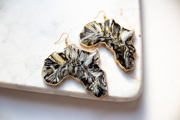 Black & Gold Africa Statement Earrings
