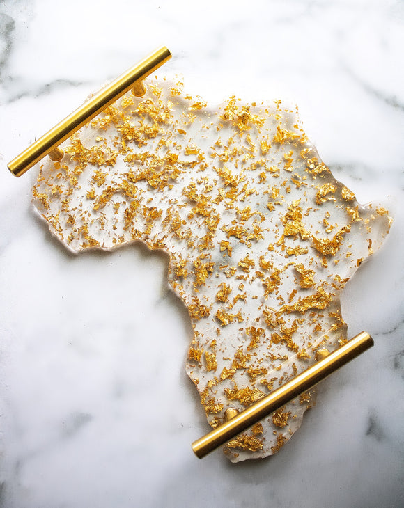 Gold Flake Africa Tray