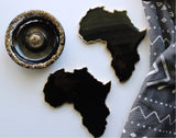 Black Incense Holder & Africa Coaster Set MERCIA MOORE