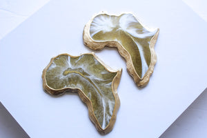 White & Gold Africa Coaster Sets