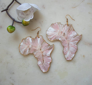Lace Pink Africa Statement Earrings