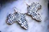 Mudcloth Engraved Africa Statement Earrings MERCIA MOORE